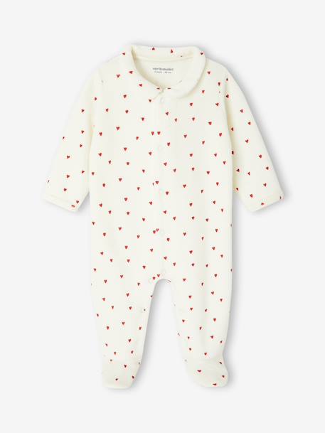 Pack of 3 Velour 'Hearts' Sleepsuits for Newborns night blue 