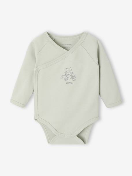 Pack of 2 Long-Sleeved Bodysuits, Newborn Special aqua green 