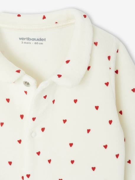 Pack of 3 Velour 'Hearts' Sleepsuits for Newborns night blue 