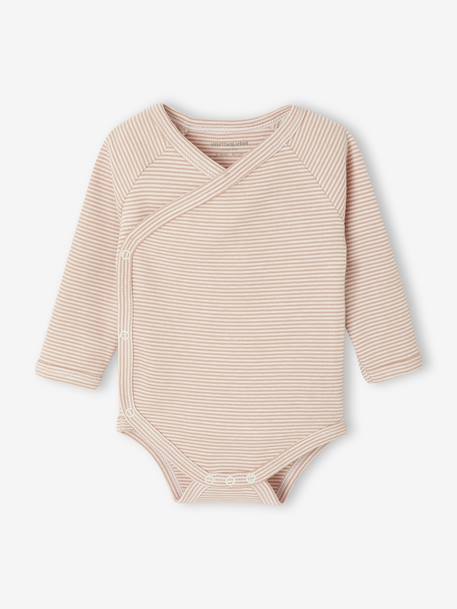 Pack of 3 Striped Bodysuits, Newborn Special rose 