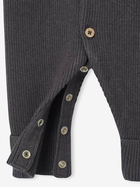 Long Sleeve Jumpsuit in Rib Knit for Babies anthracite+Beige+marl grey 