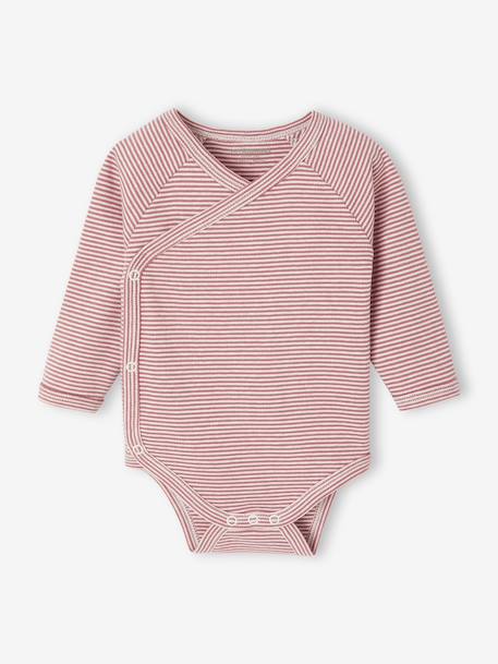 Pack of 3 Striped Bodysuits, Newborn Special rose 