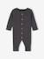 Long Sleeve Jumpsuit in Rib Knit for Babies anthracite+Beige+marl grey 