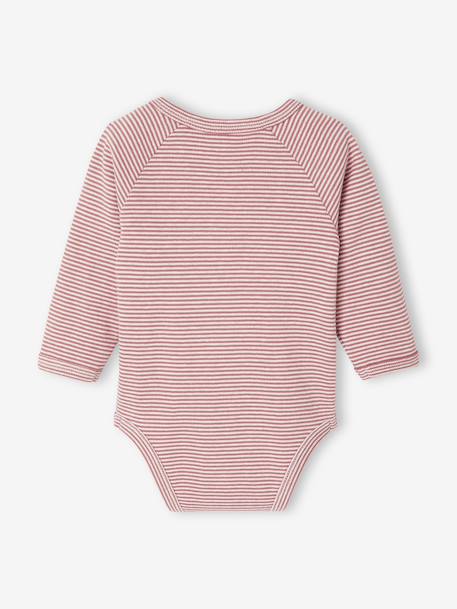 Pack of 3 Striped Bodysuits, Newborn Special rose 