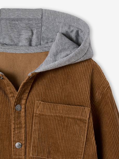 Corduroy Shirt with Fleece Hood, for Boys camel 
