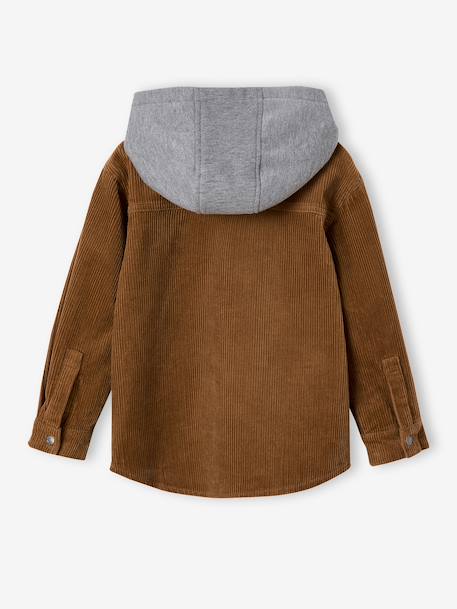 Corduroy Shirt with Fleece Hood, for Boys camel 