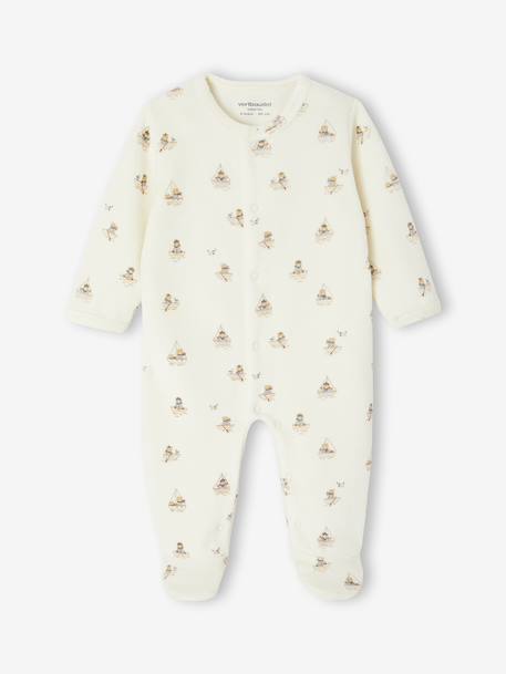Pack of 3 Velour Sleepsuits for Newborns night blue 