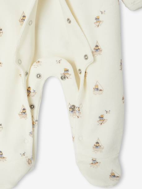 Pack of 3 Velour Sleepsuits for Newborns night blue 