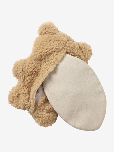 Cuddly Toy Hot Water Bottle navy blue+pecan nut 