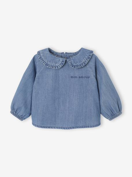 Denim Blouse for Newborns stone 