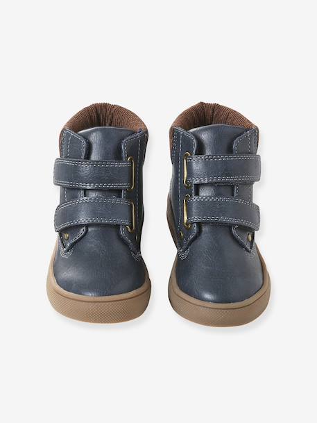 Boys' synthetic boots with hook and loop fasteners navy blue 