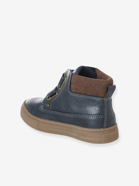 Boys' synthetic boots with hook and loop fasteners navy blue 