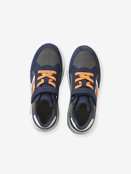 High-top trainers with touch-and-close fastening and elasticated laces for children in nursery school collection set blue 