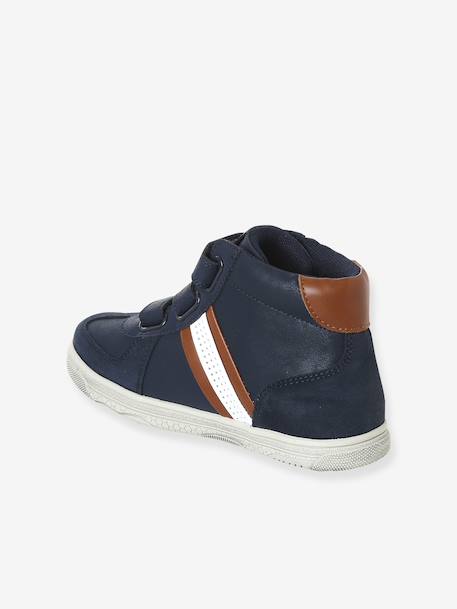 High-top trainers with Velcro straps for boys, nursery collection navy blue 