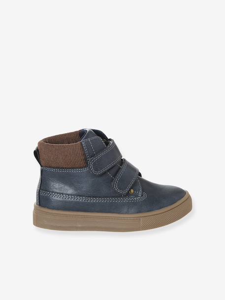 Boys' synthetic boots with hook and loop fasteners navy blue 