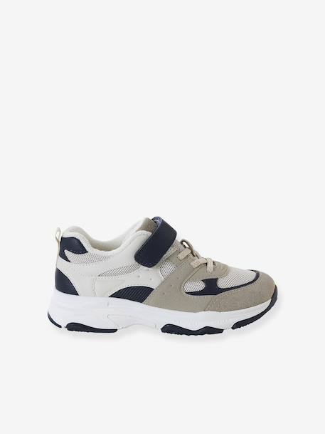 Trainers with Elasticated Laces & Hook-&-Loop Straps for Children ecru 