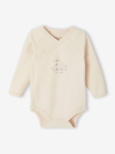 Pack of 2 Long-Sleeved Bodysuits, Newborn Special rose 