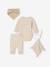 4-Piece Size-Adaptable Set for Newborns: Bodysuit + Leggings + Bib + Comforter ecru 