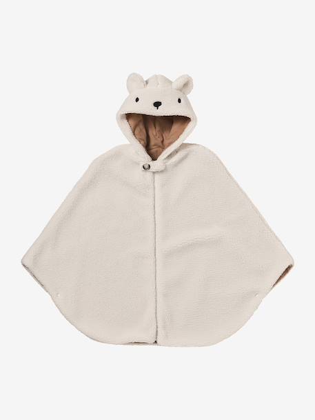 Travel Poncho Adaptable to Car Seat & Baby Carrier beige+ecru 