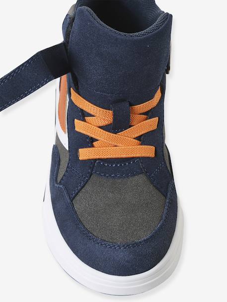 High-top trainers with touch-and-close fastening and elasticated laces for children in nursery school collection set blue 