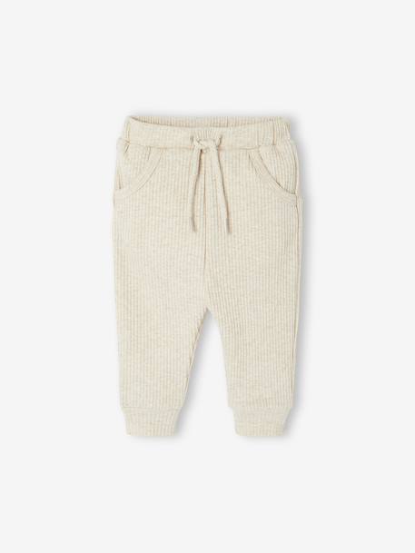 Set of Plain Trousers & Socks marl beige 