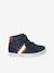 High-top trainers with Velcro straps for boys, nursery collection navy blue 