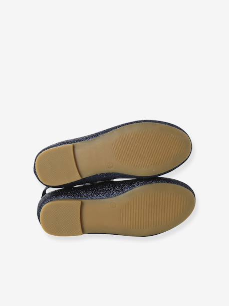 Elasticated cross strap ballerinas for children, nursery collection navy blue 