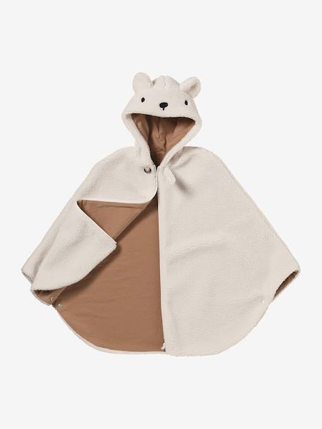 Travel Poncho Adaptable to Car Seat & Baby Carrier beige+ecru 