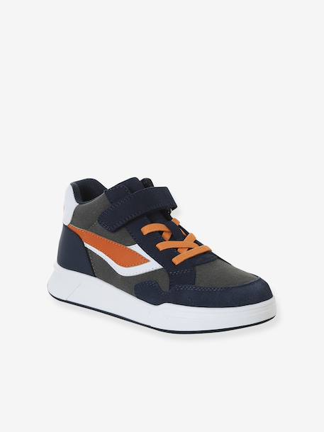 High-top trainers with touch-and-close fastening and elasticated laces for children in nursery school collection set blue 