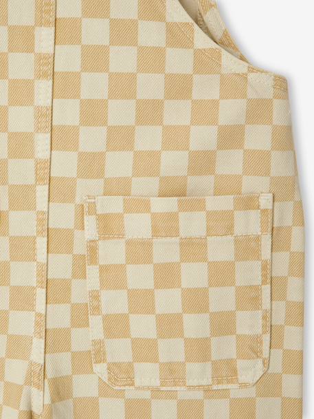 Chequered Dungarees for Girls chequered yellow 
