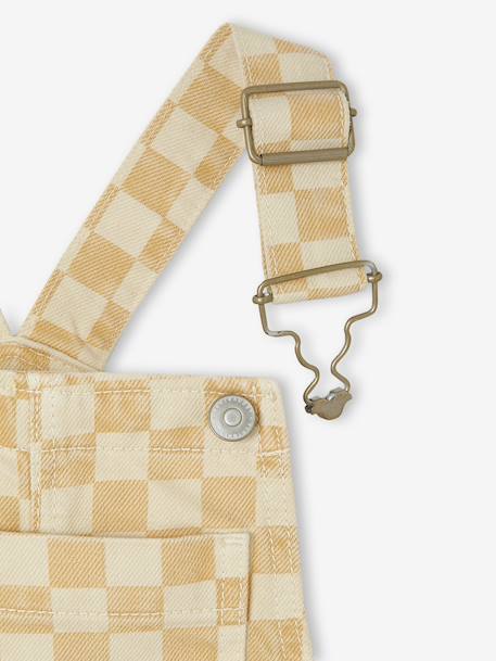 Chequered Dungarees for Girls chequered yellow 
