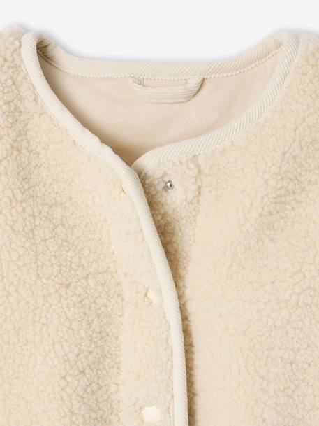 Sleeveless Sherpa Jacket for Girls blush+plum+vanilla 