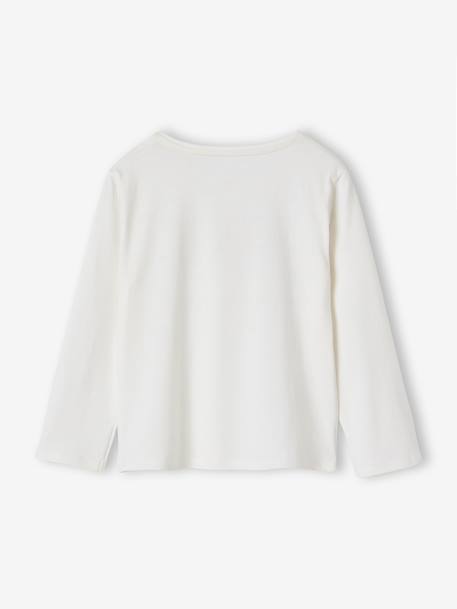 Long-Sleeved T-Shirt for Girls, BASICS ecru+pale pink 