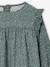 Printed Frilly Dress for Girls navy blue+sage green+vanilla 