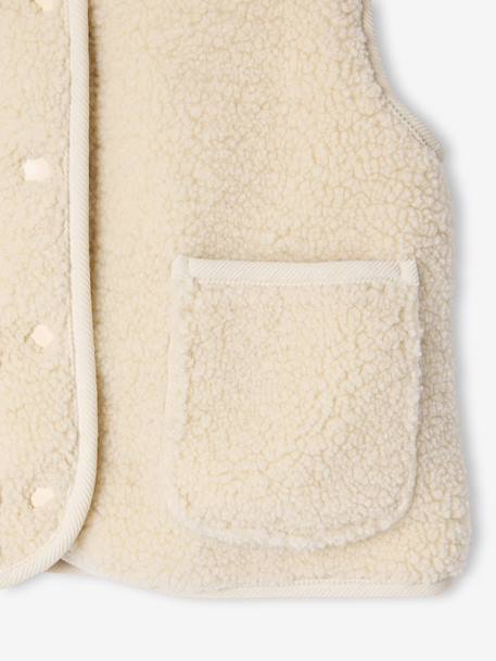 Sleeveless Sherpa Jacket for Girls blush+plum+vanilla 