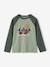 Top with Graphic Motif & Raglan Sleeves for Boys khaki+lichen+marl white+pecan nut 