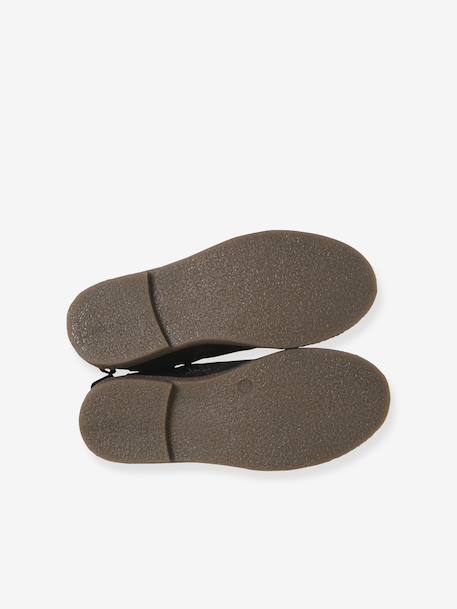 Leather Boots for Girls camel+Dark Blue+printed black 