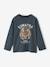 Top with Animal Motif, for Boys fir green+petrol blue+white 