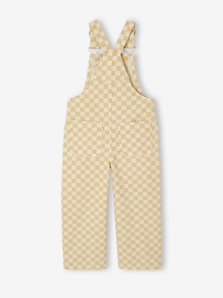 Chequered Dungarees for Girls chequered yellow 