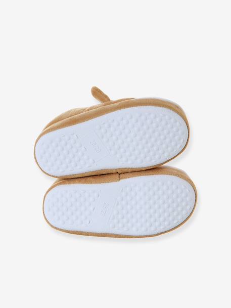Slippers with shiba plush look for children beige 