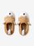 Slippers with shiba plush look for children beige 