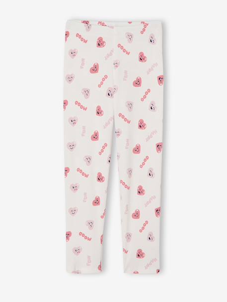 Pack of 2 Pyjamas in Ribbed Knit with Heart Print for Girls navy blue 