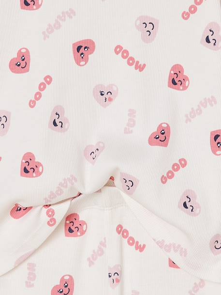 Pack of 2 Pyjamas in Ribbed Knit with Heart Print for Girls navy blue 