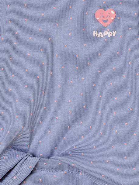 Pack of 2 Pyjamas in Ribbed Knit with Heart Print for Girls navy blue 