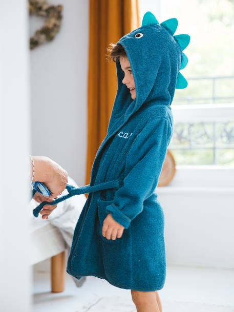 Dinosaur Bathrobe for Babies Blue 