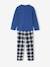 Dinosaur Print Flannel Pyjamas for Boys navy blue 