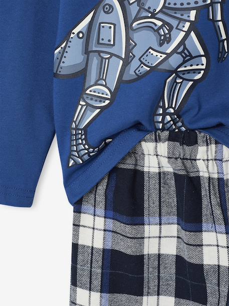 Dinosaur Print Flannel Pyjamas for Boys navy blue 