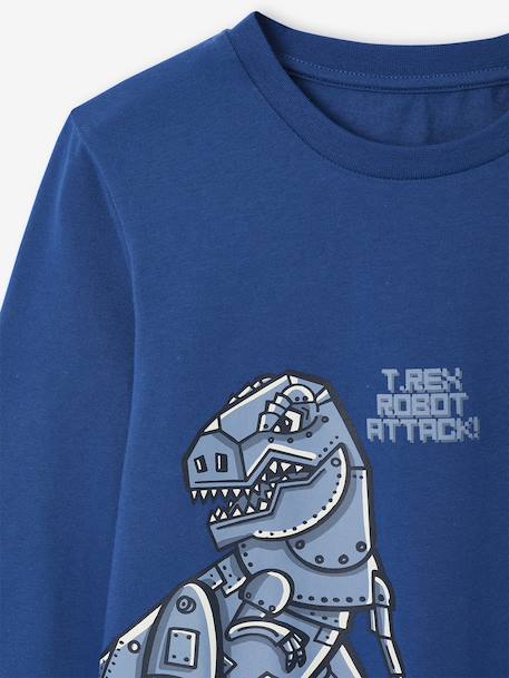 Dinosaur Print Flannel Pyjamas for Boys navy blue 