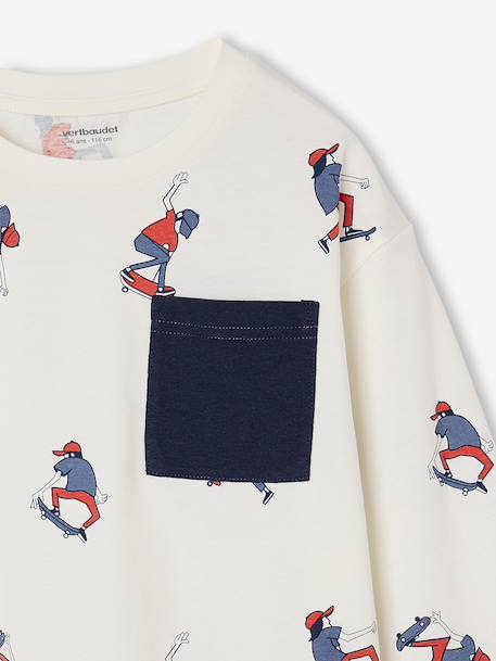 Long-Sleeved T-Shirt with a HAPPY LA Print for Boys printed white 