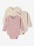 Pack of 3 Striped Bodysuits, Newborn Special rose 